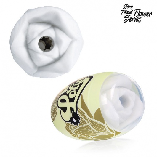 Белый нереалистичный мастурбатор в форме бутона цветка Lotus - 1137 - в Якутске купить с доставкой