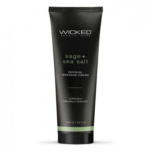 Массажный легкий крем WICKED Sage plus Sea Salt - 120 мл. - Wicked - купить с доставкой в Якутске