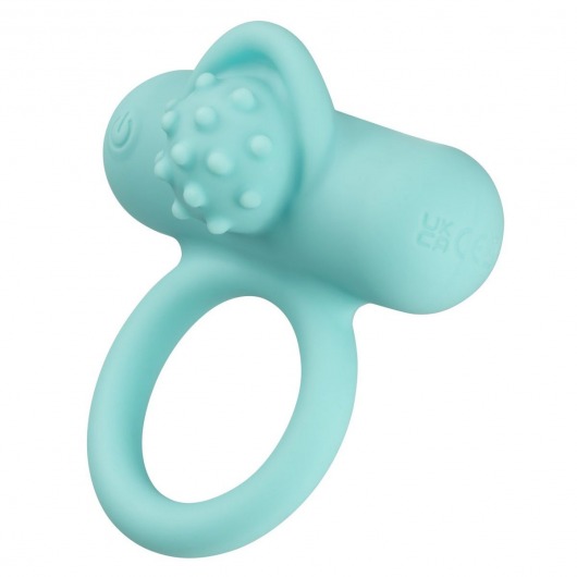 Аквамариновое эрекционное виброкольцо Silicone Rechargeable Nubby Lover’s Delight - California Exotic Novelties - в Якутске купить с доставкой