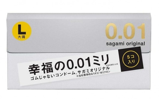 Презервативы Sagami Original 0.02 L-size увеличенного размера - 5 шт. - Sagami - купить с доставкой в Якутске