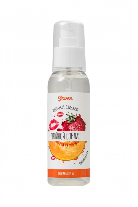 Съедобная гель-смазка Yovee «Двойной соблазн» с Д-пантенолом и вкусом клубники и дыни - 100 мл. - ToyFa - купить с доставкой в Якутске