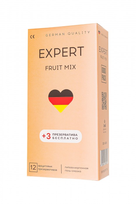 Ароматизированные презервативы EXPERT Fruit Mix - 12 шт.(+3 в подарок) - Expert - купить с доставкой в Якутске