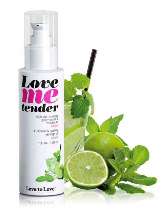 Съедобное согревающее массажное масло Love Me Tender Mojito с ароматом мохито - 100 мл. - Love to Love - купить с доставкой в Якутске