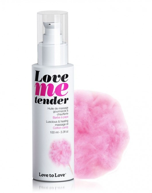 Съедобное согревающее массажное масло Love Me Tender Cotton Candy с ароматом сладкой ваты - 100 мл. - Love to Love - купить с доставкой в Якутске