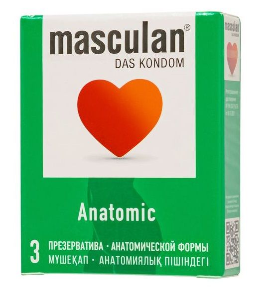 Презервативы анатомической формы Masculan Anatomic - 3 шт. - Masculan - купить с доставкой в Якутске