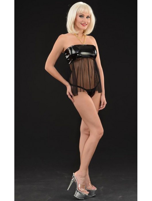 Оригинальная сорочка с wet-look лифом - La Blinque купить с доставкой