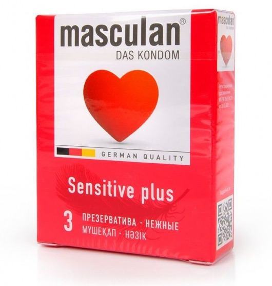 Презервативы Masculan Sensitive plus - 3 шт. - Masculan - купить с доставкой в Якутске