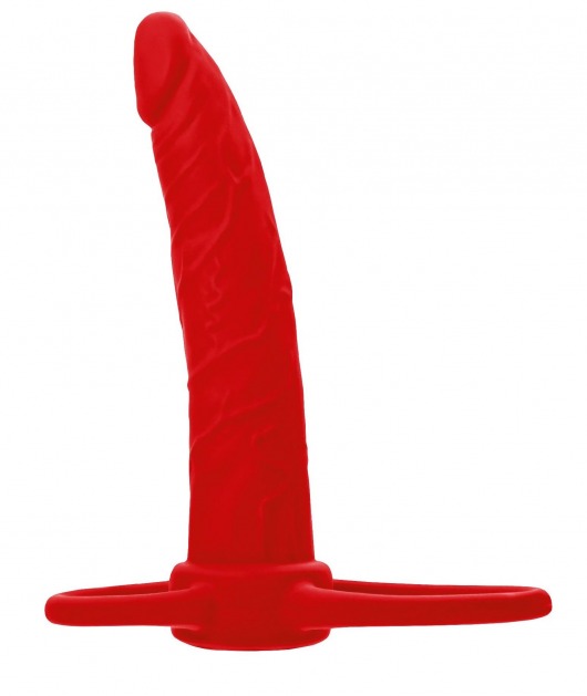 Красная насадка на пенис для двойного проникновения Black Red - 16,5 см. - ToyFa - купить с доставкой в Якутске