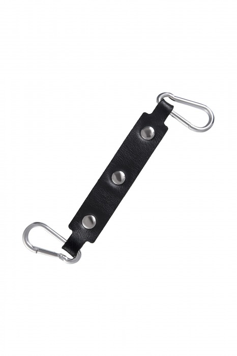 Черные кожаные однослойные оковы с контрастной строчкой - Pecado - купить с доставкой в Якутске