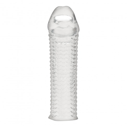 Текстурированная насадка на пенис Clear Textured Penis Enhancing Sleeve Extension - 16,5 см. - BlueLine - в Якутске купить с доставкой