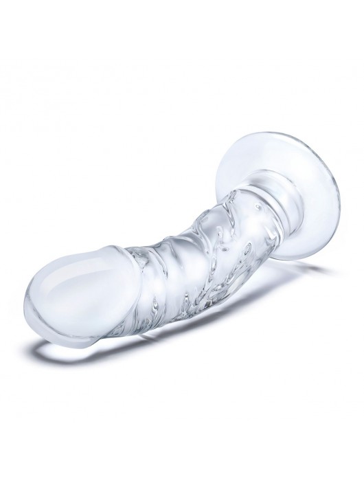 Стеклянный фаллоимитатор из стекла 7’’ Curved Realistic Glass Dildo With Veins - 15,9 см. - Glas