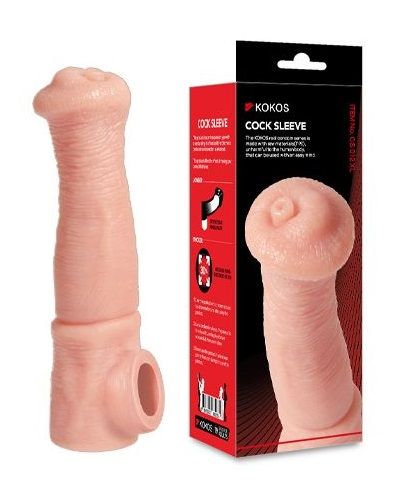 Телесная фантазийная насадка на член Cock Sleeve Size L - KOKOS - в Якутске купить с доставкой