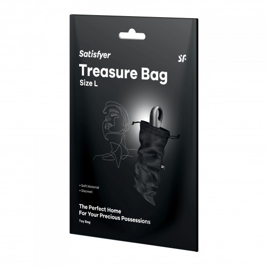 Черный мешочек для хранения игрушек Treasure Bag L - Satisfyer - купить с доставкой в Якутске