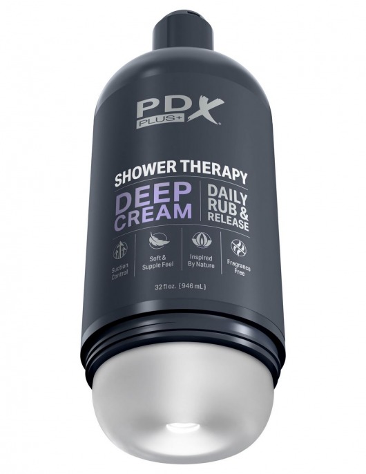 Мастурбатор в бутылке Shower Therapy Deep Cream - Pipedream - в Якутске купить с доставкой