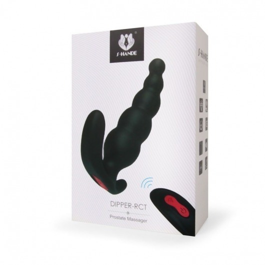 Черный анальный вибромассажер Dipper-RCT - 14,8 см. - S-HANDE