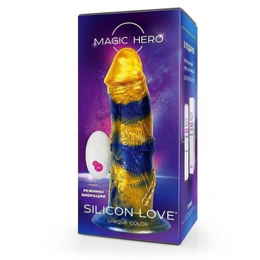 Желто-синий фантазийный вибратор с пультом ДУ - 21,5 см. - Bior toys купить в Якутске с доставкой в Orgasmix.ru Желто-синий фантазийный вибратор с пультом ДУ - 21,5 см. - Bior toys