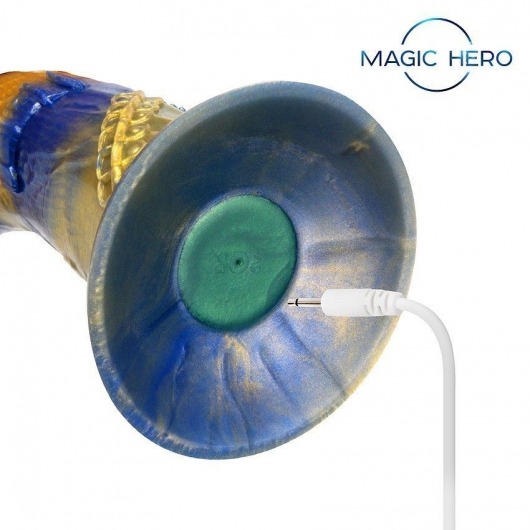 Желто-синий фантазийный вибратор с пультом ДУ - 21,5 см. - Bior toys купить в Якутске с доставкой в Orgasmix.ru Желто-синий фантазийный вибратор с пультом ДУ - 21,5 см. - Bior toys