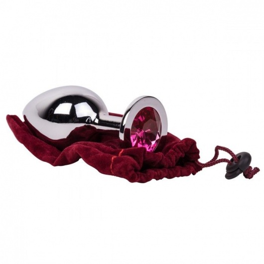 Большой стальной плаг с розовым кристаллом Pink Bubble Gum - 9,5 см. - Erotic Fantasy - купить с доставкой в Якутске