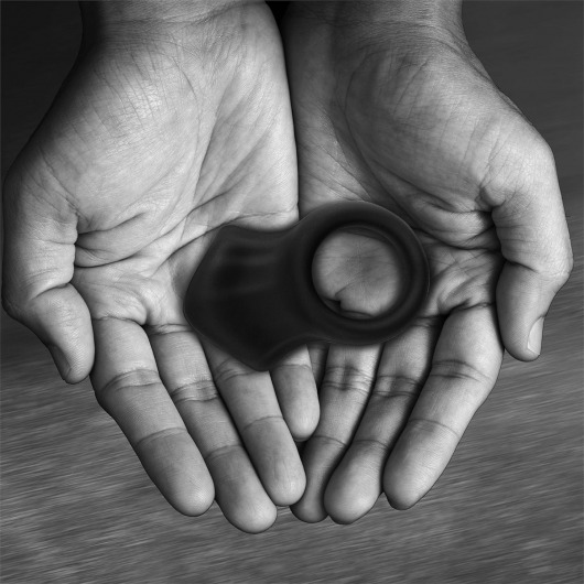 Черная эрекционная утяжка для пениса и мошонки Rooster Ivar - Velv or - в Якутске купить с доставкой