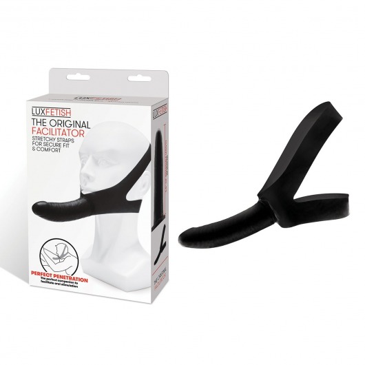Черный фаллоимитатор с креплением на лицо The Original Facilitator - 14 см. - Lux Fetish - купить с доставкой в Якутске