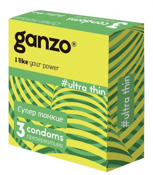 Ультратонкие презервативы Ganzo Ultra thin - 3 шт. - Ganzo - купить с доставкой в Якутске