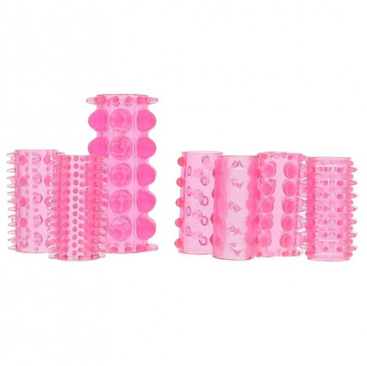 Набор из 7 розовых насадок на пенис ONE-A-DAY PENIS SLEEVES PINK - Seven Creations - в Якутске купить с доставкой