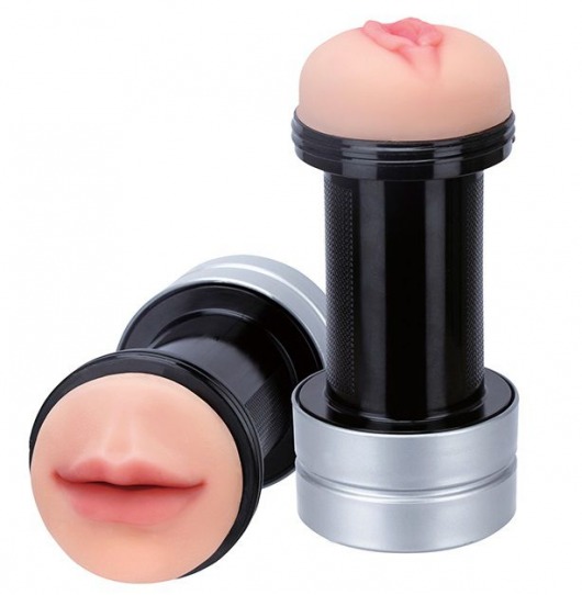 Двусторонний мастурбатор REALSTUFF 2 IN 1 HUMMER MOUTH   VAGINA - ротик и вагина - Dream Toys - в Якутске купить с доставкой