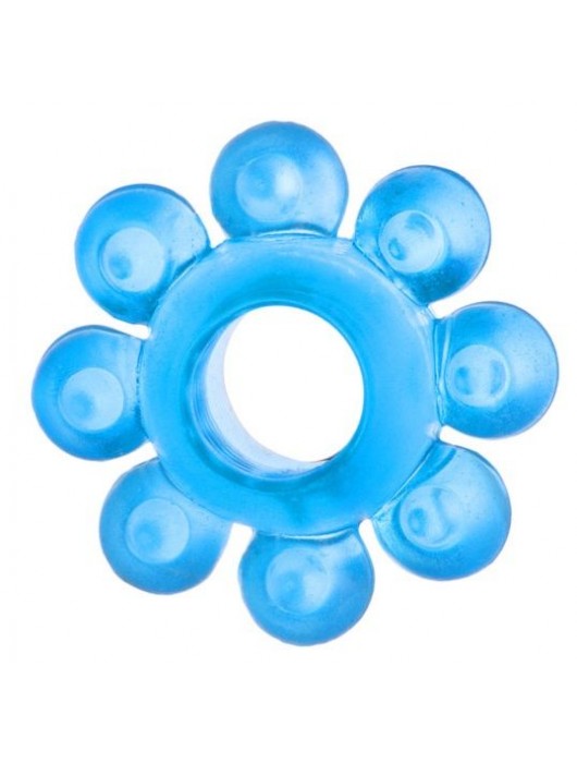 Голубая гелевая насадка-цветок - Toyfa Basic - в Якутске купить с доставкой