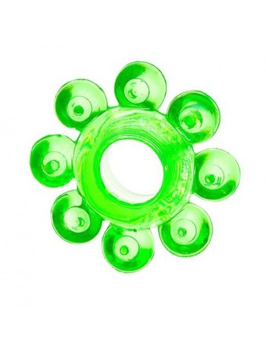 Зеленое эрекционное кольцо-цветок - Toyfa Basic - в Якутске купить с доставкой