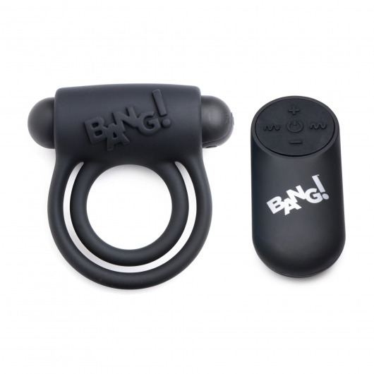 Черное эрекционное виброкольцо 28X Remote Control Vibrating Cock Ring   Bullet - XR Brands - в Якутске купить с доставкой