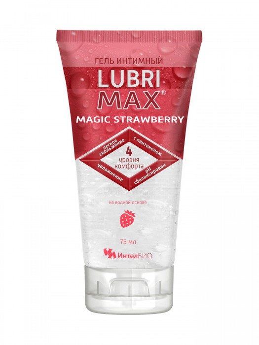 Интимный гель-смазка на водной основе Lubrimax Magic Strawberry - 75 мл. - ИнтелБИО - купить с доставкой в Якутске