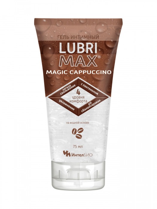 Интимный гель-смазка на водной основе Lubrimax Magic Cappuccino - 75 мл. - ИнтелБИО - купить с доставкой в Якутске