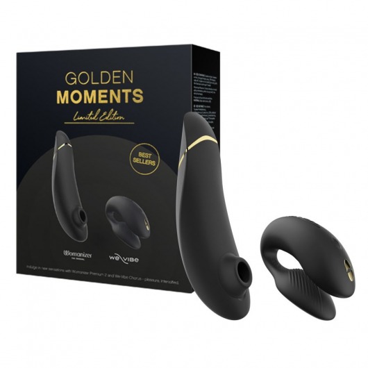 Набор для пар Golden Moments: Womanizer Premium 2 и We-Vibe Chorus - Womanizer купить в Якутске с доставкой в Orgasmix.ru Набор для пар Golden Moments: Womanizer Premium 2 и We-Vibe Chorus - Womanizer