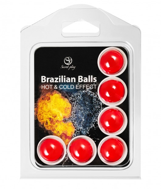 Набор из 6 шариков с массажным маслом Brazilian Balls с охлаждающим и разогревающим эффектом - Secret Play - купить с доставкой в Якутске