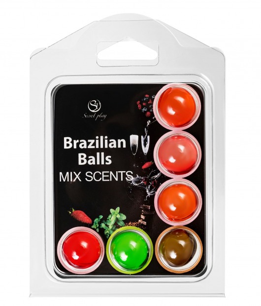 Набор из 6 шариков с ароматизированными массажными маслами Brazilian Balls - Secret Play - купить с доставкой в Якутске