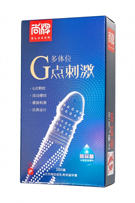 Ультратонкие презервативы Elasun G-spot stimulation с ребрами и точками - 10 шт. - Elasun - купить с доставкой в Якутске