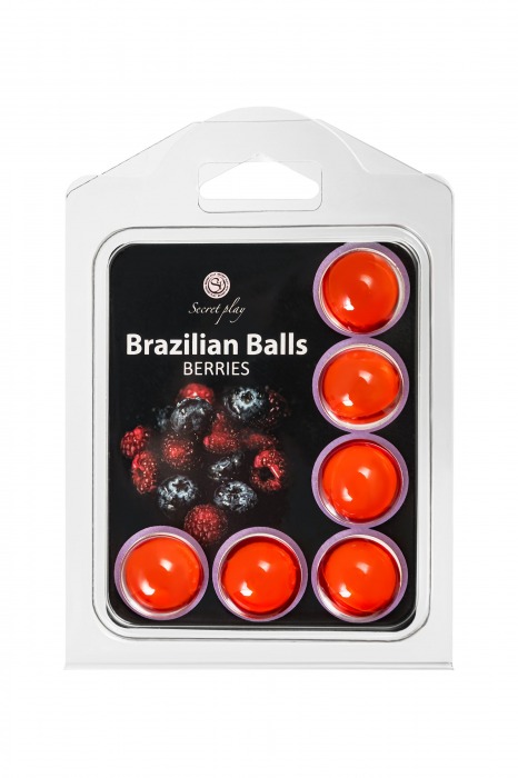 Набор из 6 шариков с массажным маслом Brazilian Balls с ароматом ягод - Secret Play - купить с доставкой в Якутске