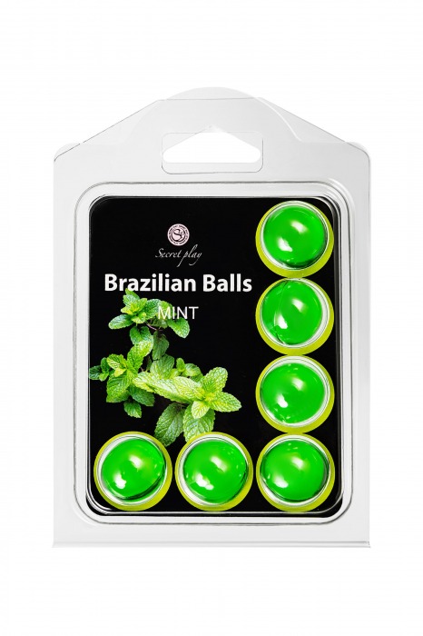 Набор из 6 шариков с массажным маслом Brazilian Balls с ароматом мяты - Secret Play - купить с доставкой в Якутске