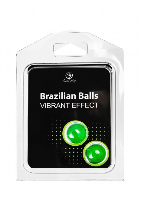 Набор из 2 шариков с массажным маслом Brazilian Balls с эффектом вибрации - Secret Play - купить с доставкой в Якутске