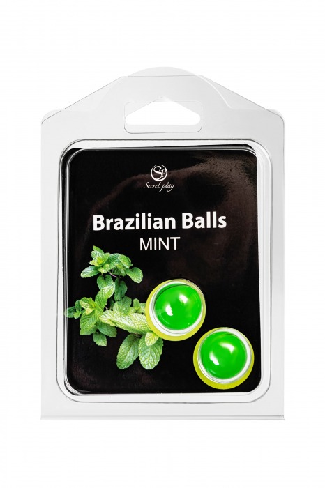 Набор из 2 шариков с массажным маслом Brazilian Balls с ароматом мяты - Secret Play - купить с доставкой в Якутске