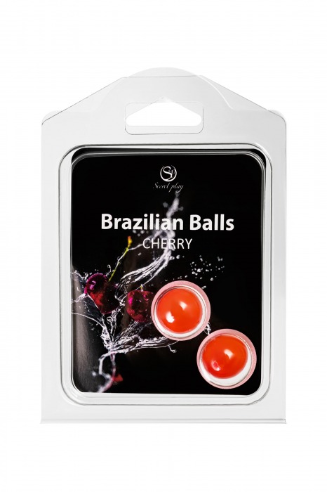 Набор из 2 шариков с массажным маслом Brazilian Balls с ароматом вишни - Secret Play - купить с доставкой в Якутске