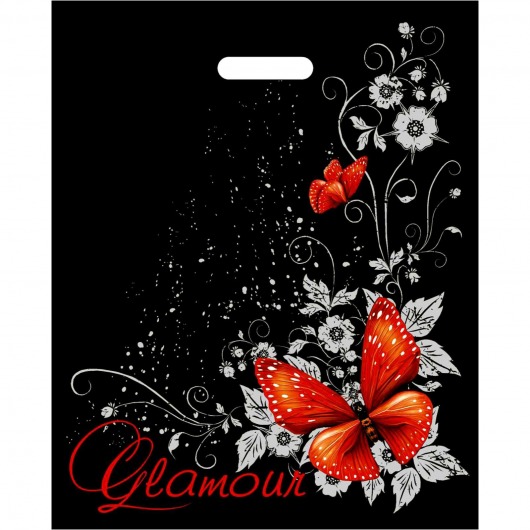Черный пакет Glamour с вырубной ручкой (38х47 см) - Сима-Ленд - купить с доставкой в Якутске
