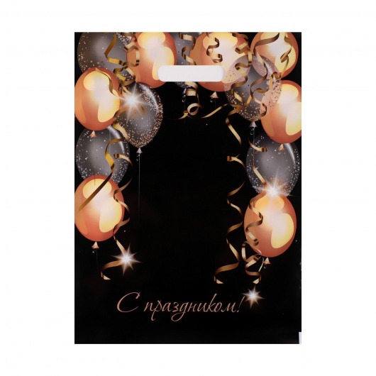 Пакет с вырубной ручкой и принтом в виде шариков (30х40 см) - Сима-Ленд - купить с доставкой в Якутске