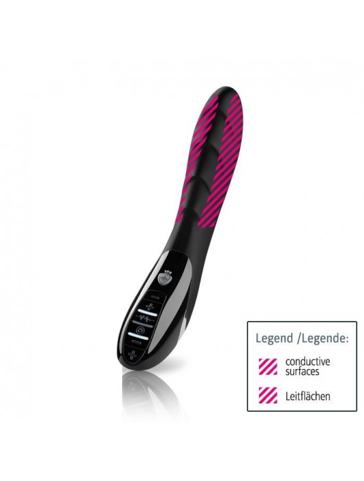 Вибратор с электростимуляцией Sizzling Simon Black Edition - 27 см. - MyStim - купить с доставкой в Якутске