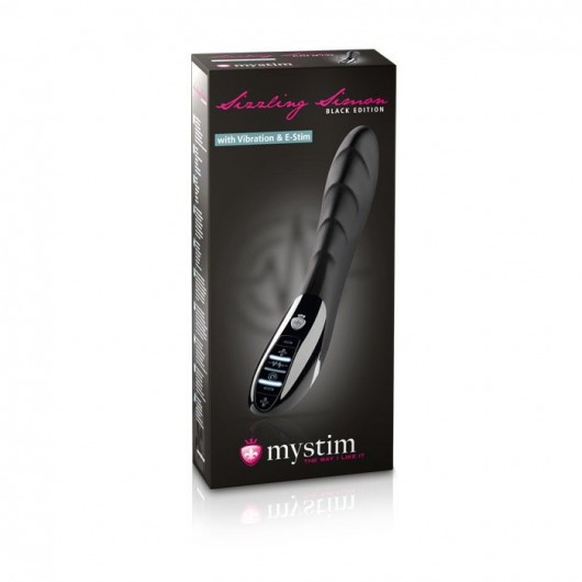 Вибратор с электростимуляцией Sizzling Simon Black Edition - 27 см. - MyStim - купить с доставкой в Якутске