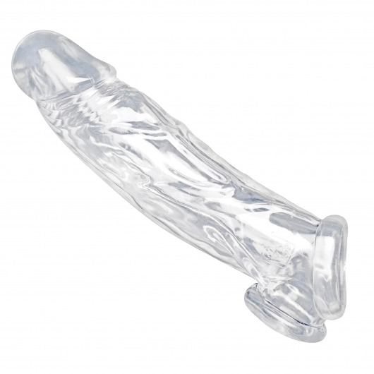 Прозрачная насадка для увеличения члена Realistic Clear Penis Enhancer and Ball Stretcher - 20,3 см. - XR Brands - в Якутске купить с доставкой