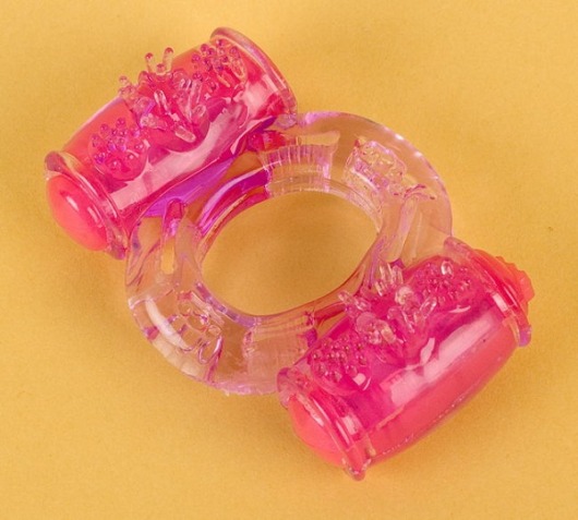 Фиолетовое виброкольцо с двумя вибропульками - Toyfa Basic - в Якутске купить с доставкой