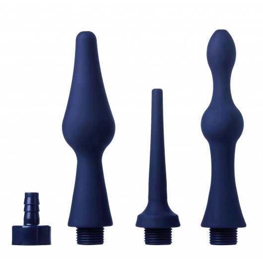 Набор из 3 универсальных насадок для анального душа Universal 3 Piece Silicone Enema Attachment Set - XR Brands - купить с доставкой в Якутске