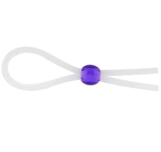 Прозрачное лассо с фиолетовой бусиной SILICONE COCK RING WITH BEAD LAVENDER - NMC - в Якутске купить с доставкой