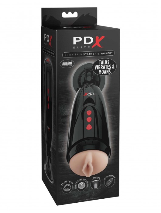 Мастурбатор-вагина с вибрацией Dirty Talk Starter Stroker - Pipedream - в Якутске купить с доставкой